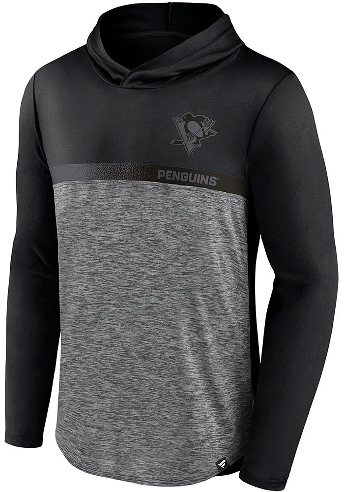 Pittsburgh Penguins Mens Black Iconic Defender Lightweight Hood