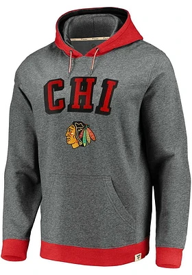 Chicago Blackhawks Mens Grey Chenille Patch Hood