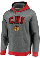 Chicago Blackhawks Mens Grey Chenille Patch Hood