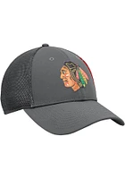 Chicago Blackhawks 2022 Authentic Pro Home Ice Trucker Adjustable Hat - Charcoal