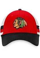 Chicago Blackhawks Breakaway Striped Trucker Adjustable Hat - Red