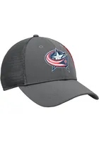 Columbus Blue Jackets 2022 Authentic Pro Home Ice Trucker Adjustable Hat - Charcoal