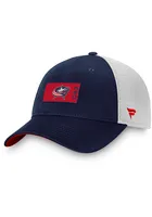 Columbus Blue Jackets 2022 Authentic Pro Primary Trucker Adjustable Hat - Navy Blue