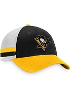 Pittsburgh Penguins Breakaway Striped Trucker Adjustable Hat - Black