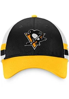 Pittsburgh Penguins Breakaway Striped Trucker Adjustable Hat - Black