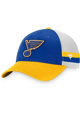 St Louis Blues Breakaway Striped Trucker Adjustable Hat - Blue