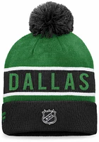 Dallas Stars Black 2022 Authentic Pro Cuffed Pom Mens Knit Hat