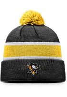 Pittsburgh Penguins Black Breakaway Cuff Pom Mens Knit Hat