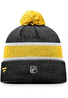 Pittsburgh Penguins Black Breakaway Cuff Pom Mens Knit Hat