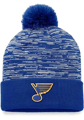 St Louis Blues Blue Defender Cuff Pom Mens Knit Hat
