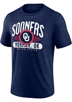 Oklahoma Sooners Navy Blue Badge of Honor Short Sleeve Triblend Tee Fashion T Shirt