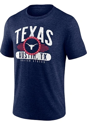 Texas Longhorns Navy Blue Badge of Honor Short Sleeve Triblend Tee Fashion T Shirt