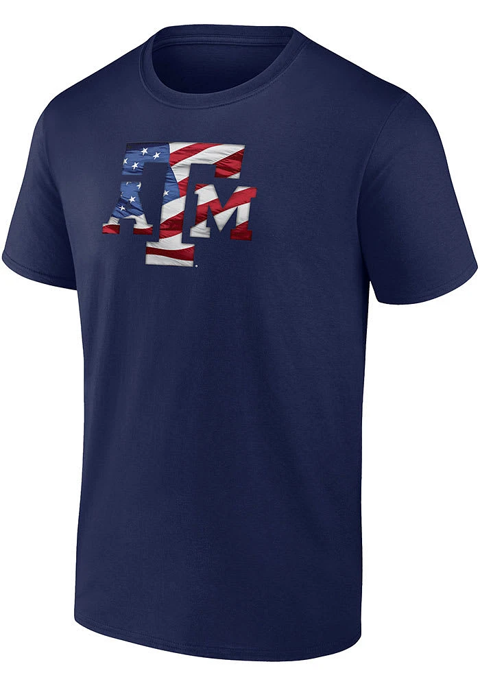 Texas A&M Aggies Navy Blue Banner Wave Short Sleeve Tee T Shirt