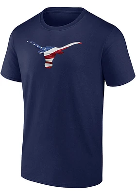 Texas Longhorns Navy Blue Banner Wave Short Sleeve Tee T Shirt