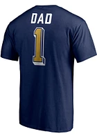 Notre Dame Fighting Irish Navy Blue Number One Dad Short Sleeve Tee T Shirt