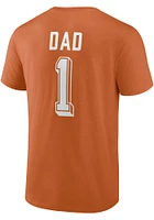 Texas Longhorns Burnt Orange Number One Dad Short Sleeve Tee T Shirt