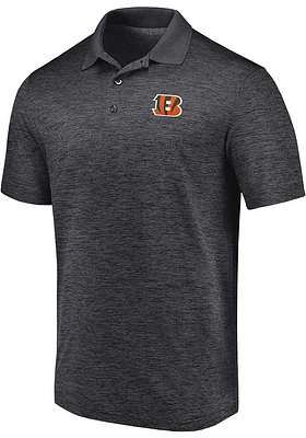 Cincinnati Bengals Mens Charcoal EVERGREEN Short Sleeve Polo