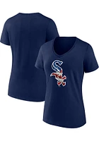 Chicago White Sox Womens Navy Blue Stars and Stripes Short Sleeve T-Shirt
