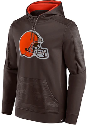 Cleveland Browns Mens Brown DEFENDER POLY FLEECE Hood