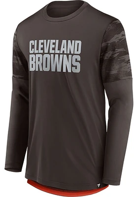 Cleveland Browns Brown DEFENDER JAQUARD Long Sleeve T-Shirt