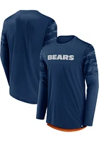 Chicago Bears Navy Blue DEFENDER JAQUARD Long Sleeve T-Shirt