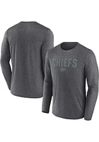 Kansas City Chiefs Charcoal POLY BLACKOUT Long Sleeve T-Shirt