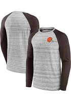 Cleveland Browns Grey ICONIC STREAKY RAGLAN Long Sleeve Fashion T Shirt
