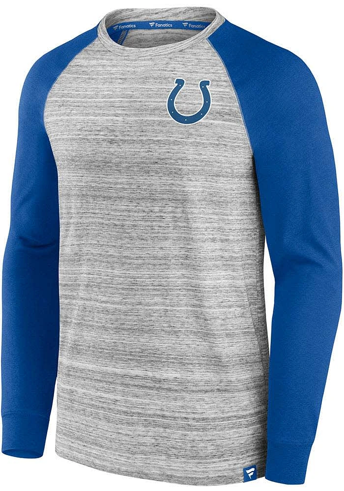 Indianapolis Colts Grey ICONIC STREAKY RAGLAN Long Sleeve Fashion T Shirt