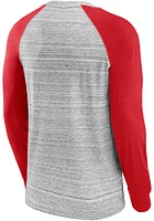 Kansas City Chiefs Grey ICONIC STREAKY RAGLAN Long Sleeve Fashion T Shirt