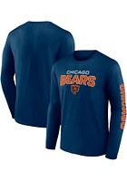 Chicago Bears Navy Blue GO THE DISTANCE Long Sleeve T Shirt