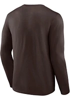 Cleveland Browns Brown PRIMARY LOGO Long Sleeve T Shirt
