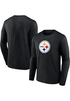 Pittsburgh Steelers Black PRIMARY LOGO Long Sleeve T Shirt