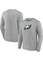 Philadelphia Eagles Grey PRIMARY LOGO Long Sleeve T Shirt