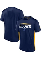 St Louis Blues Navy Blue Rink Tech Short Sleeve T Shirt