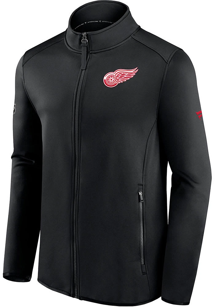Detroit Red Wings Mens Black Rink Fleece Medium Weight Jacket