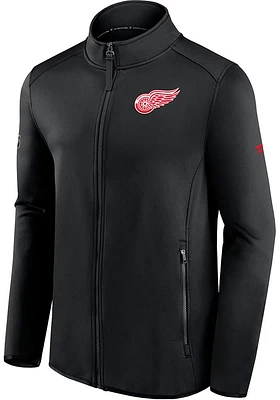 Detroit Red Wings Mens Black Rink Fleece Medium Weight Jacket