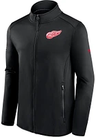 Detroit Red Wings Mens Black Rink Fleece Medium Weight Jacket