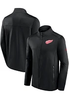 Detroit Red Wings Mens Black Rink Fleece Medium Weight Jacket