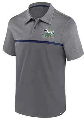 Notre Dame Fighting Irish Mens Grey Streaky Short Sleeve Polo