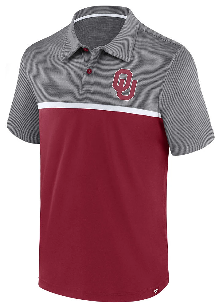 Oklahoma Sooners Mens Crimson Streaky Short Sleeve Polo