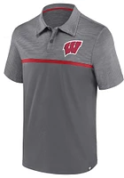 Wisconsin Badgers Mens Red Streaky Short Sleeve Polo