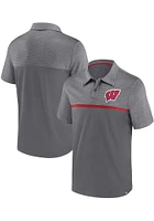 Wisconsin Badgers Mens Red Streaky Short Sleeve Polo