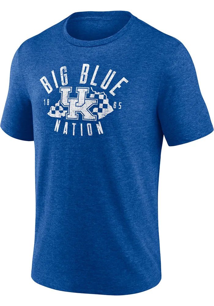 Kentucky Wildcats Blue Old School Cool Triblend Short Sleeve Fashion T Shirt