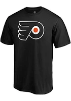Philadelphia Flyers Black Core Primary Logo Short Sleeve T Shirt