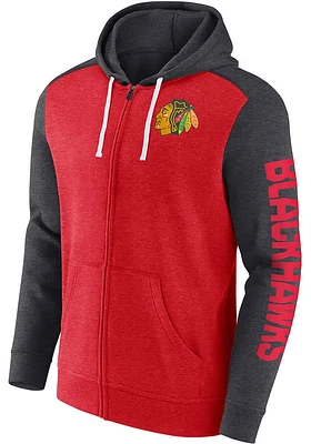 Chicago Blackhawks Mens Red FZ Long Sleeve Full Zip Jacket
