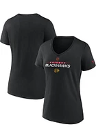 Chicago Blackhawks Womens Black Authentic Pro Short Sleeve T-Shirt
