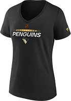 Pittsburgh Penguins Womens Black Authentic Pro Short Sleeve T-Shirt