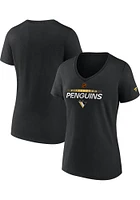 Pittsburgh Penguins Womens Black Authentic Pro Short Sleeve T-Shirt