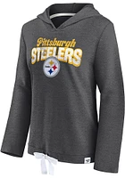 Pittsburgh Steelers Womens Charcoal First Team Hooded Sweatshirt