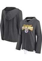Pittsburgh Steelers Womens Charcoal First Team Hooded Sweatshirt